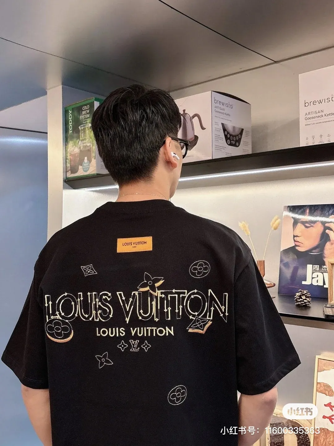 Louis Vuitton/Louis Vuitton 26ss sketch letter old flower embroidery short
